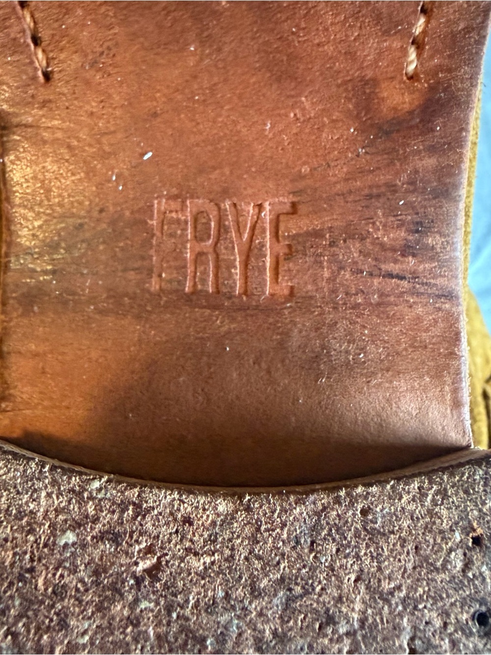 Frye (7.5)Women's Suede Ankle Booties in Cognac - Picture 5 of 5